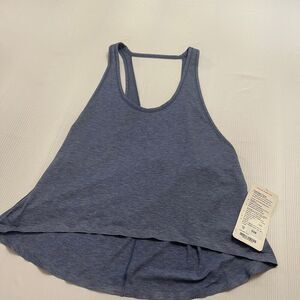 NWT Lululemon Sz 10 Intended Tank Top HDCT Loose Fit Blue Heathered Dark Cobalt